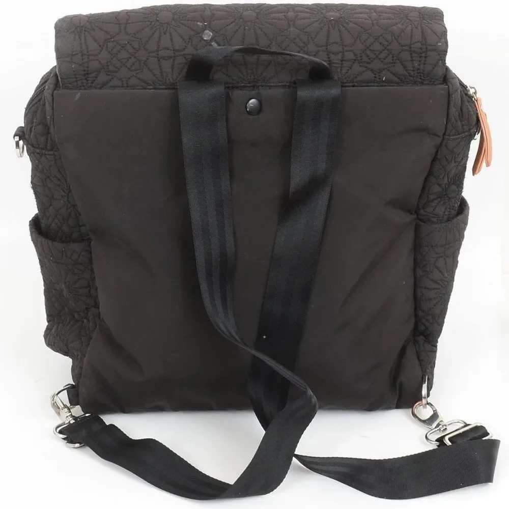 Petunia Pickle Bottom Black Embroidered Diaper Bag